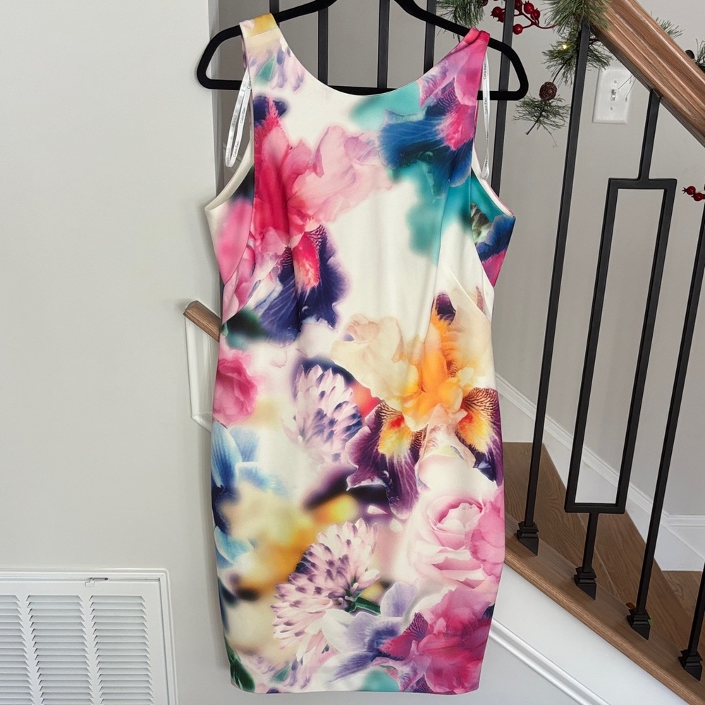 Calvin Klein Multicolor Floral Backless Dress